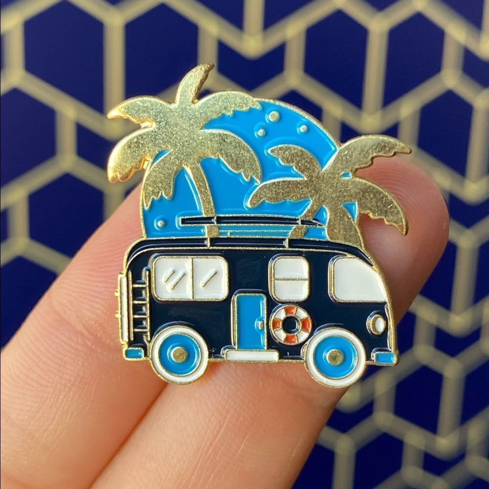RV Camping BLUE Enamel Pin/ Brooch Lapel